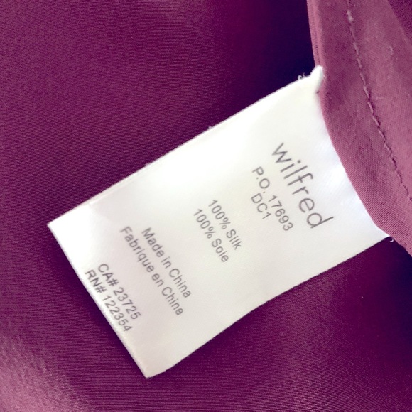 Aritzia Wilfred Burgundy 100% SILK Camisole with Lace Detailing Size S Worn Once - Picture 4 of 9
